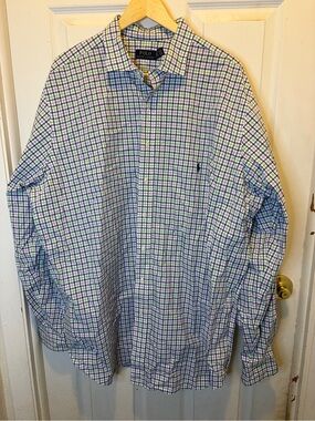 Polo Ralph Lauren Blue & Green Plaid Button-Down Shirt